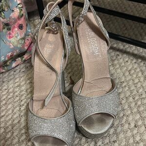 De Blossom Collection Glittering Silver Heels